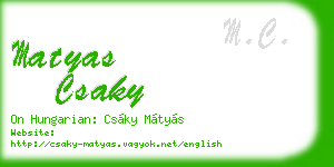 matyas csaky business card