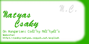 matyas csaky business card